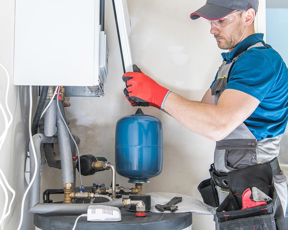hvac technician installing water heater oakland park fl