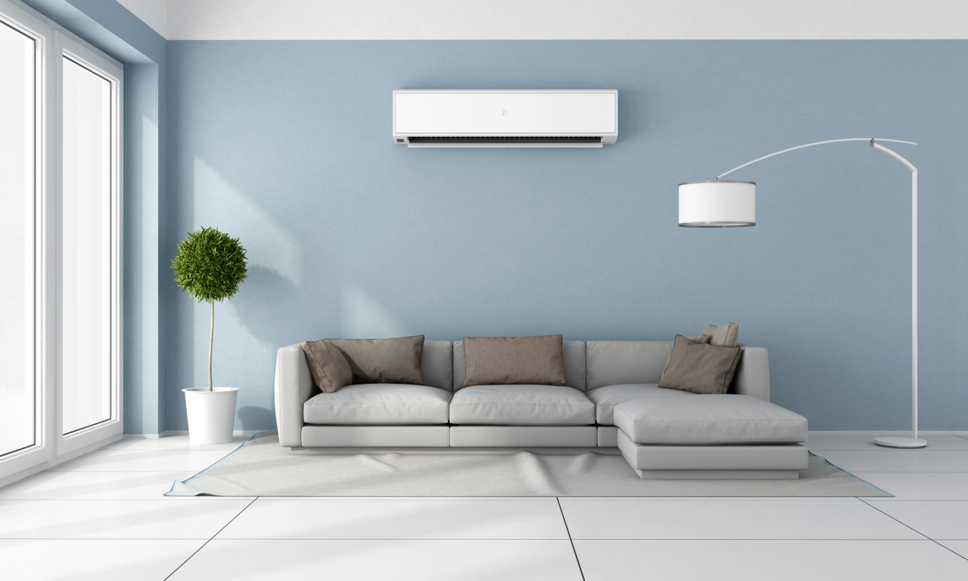living room with air conditioner oakland park fl